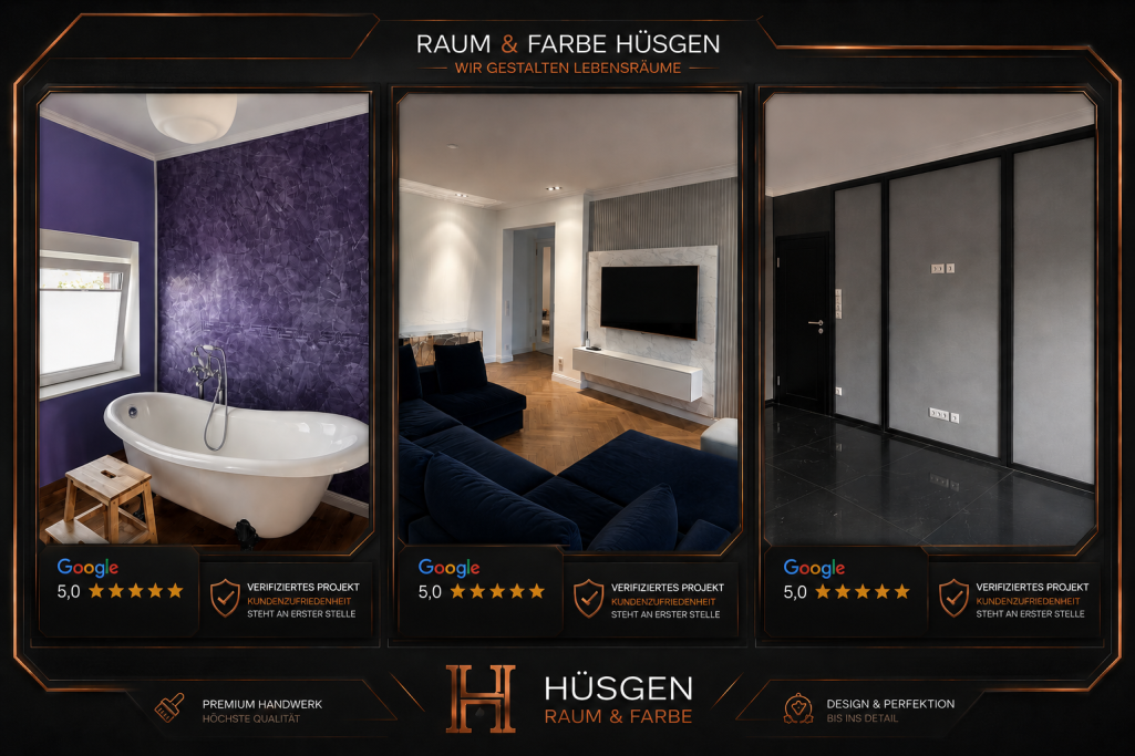 Bad mit einer Badewanne, Wohnzimmer mit Fernseher und moderner Wandgestaltung.